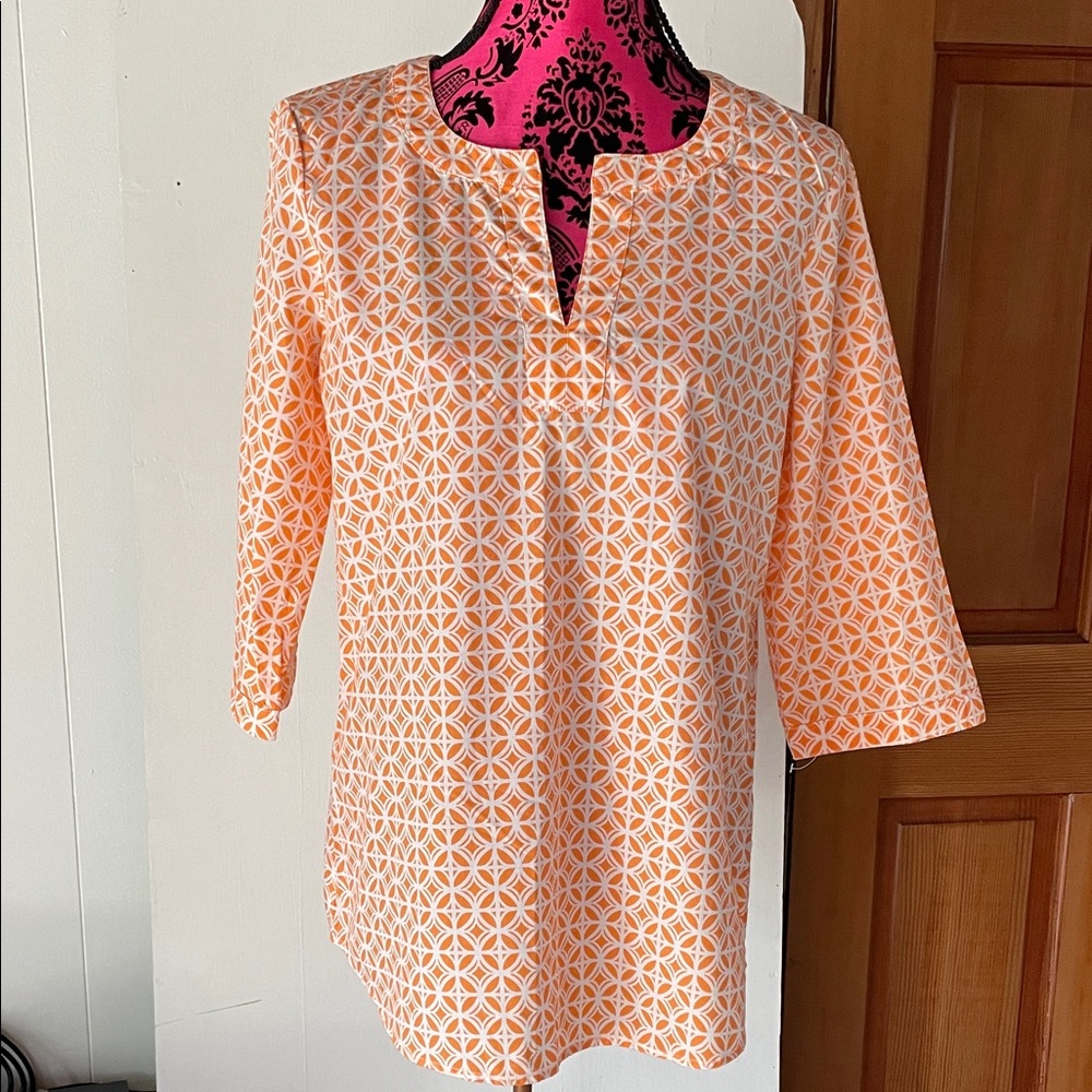 Pendleton Orange and White Patterned Tunic